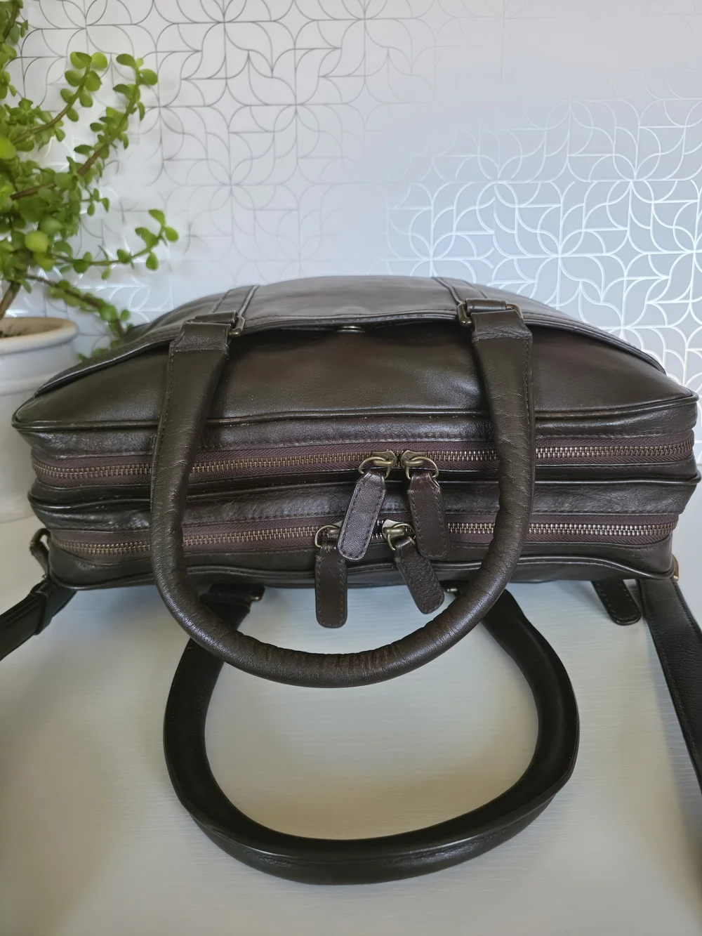 Coach Dark Brown Leather Briefcase